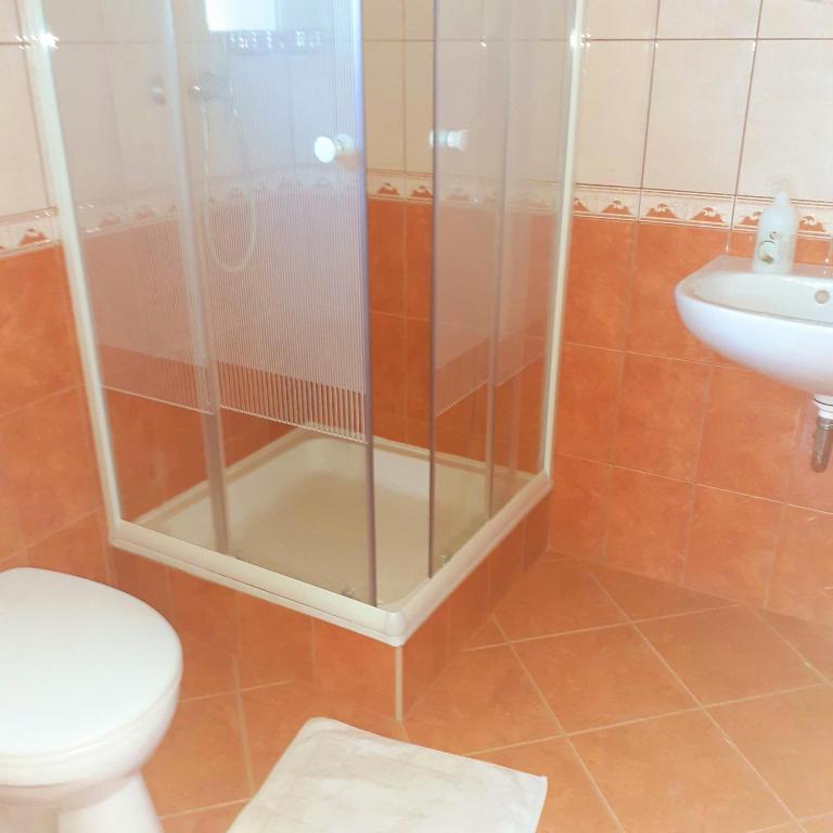Kúpeľňa v ubytovaní Petra Apartmanház
