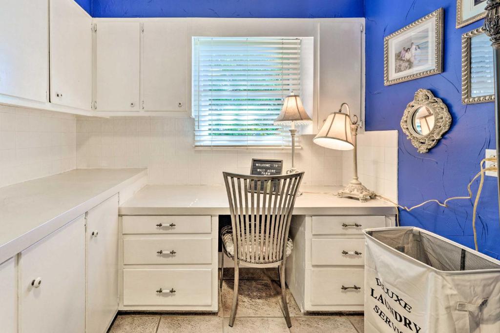 a home office with a desk and a chair at Dobson Getaway with Private Pool and Game Room! in Dobson