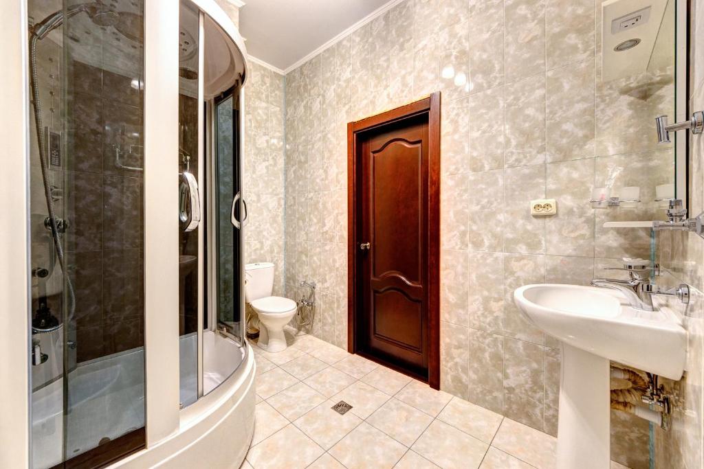 Koupelna v ubytování Hotel Kiev Lomakin