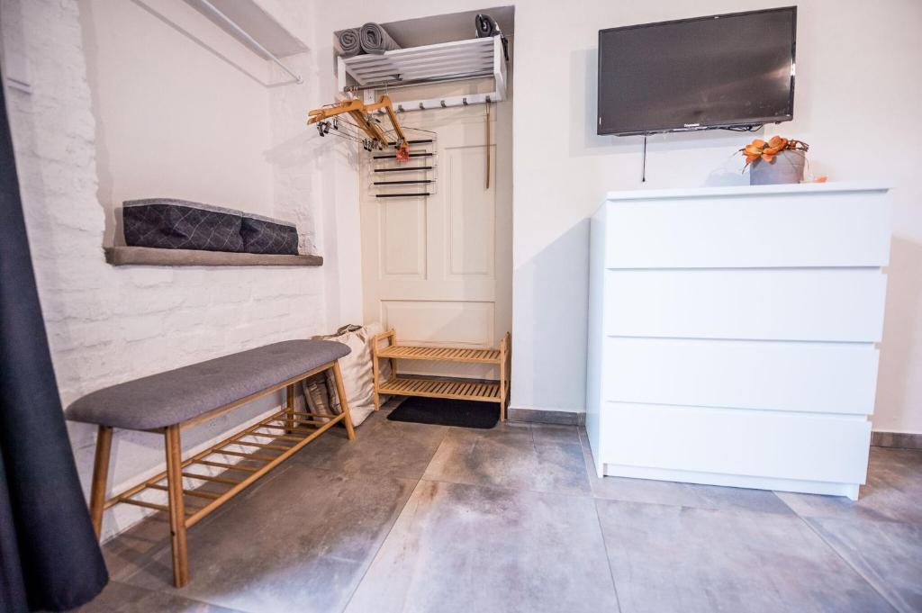 TV a/nebo společenská místnost v ubytování Apartmán ve Dvoře