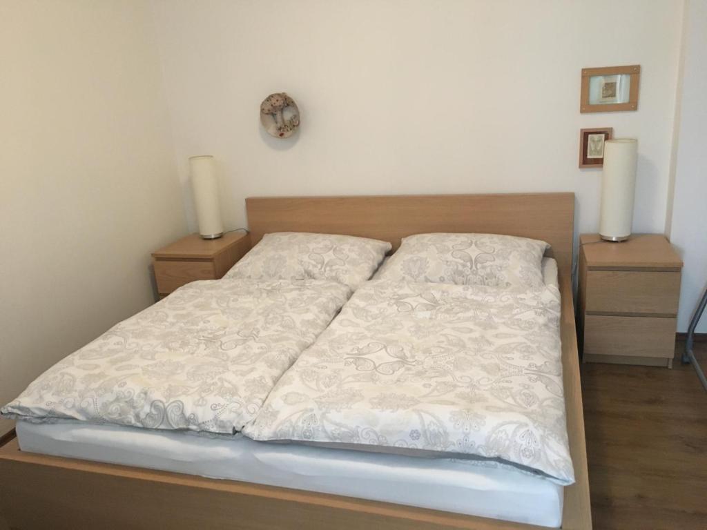 Postel nebo postele na pokoji v ubytování Apartmán ve Dvoře