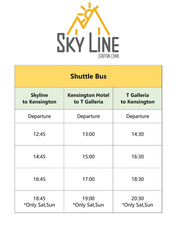 a diagram of the six line stimulus buys activation ticket to t calidad at Saipan Skyline Designers Hotel in Saipan