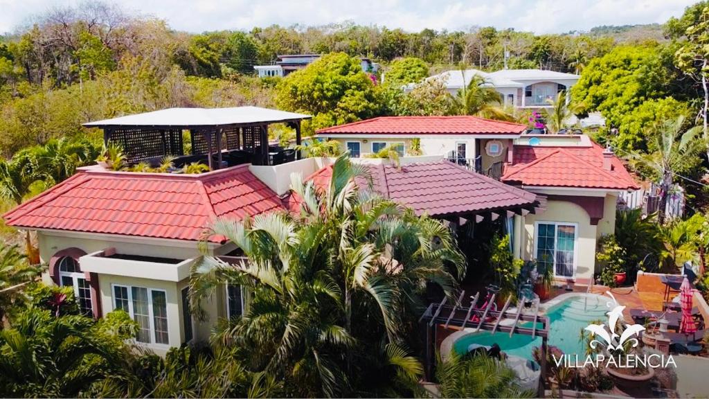an aerial view of a house with red roofs at Casa de Palencia-Luxury By The Beach-Silver Sand Estate -Entire Villa in Bamboo