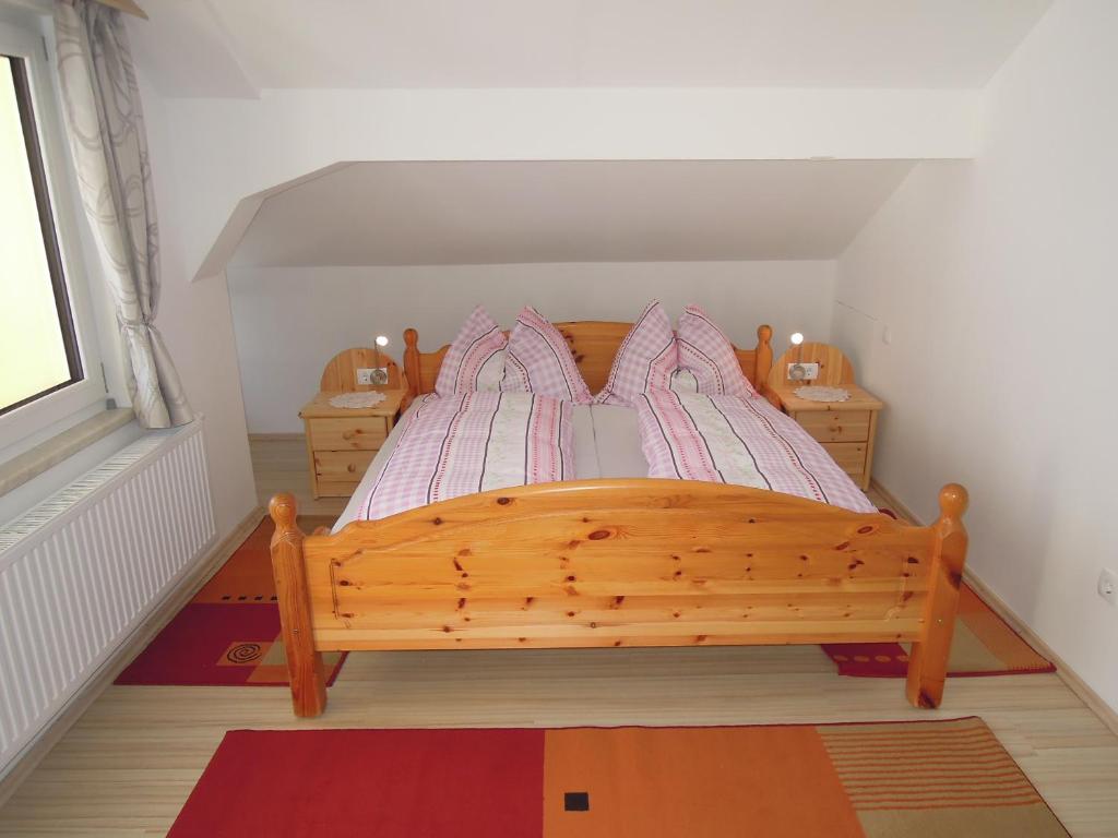 Postel nebo postele na pokoji v ubytování Salvesenheim