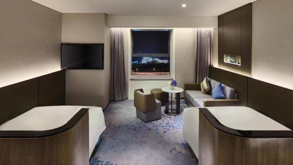 Crowne Plaza Wuhan Development Zone by IHG - Quarto Twin Premium Com Acesso Ao Lounge