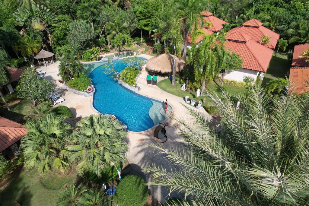 an aerial view of a swimming pool at a resort at Krabi Sands Resort in Klong Muang Beach