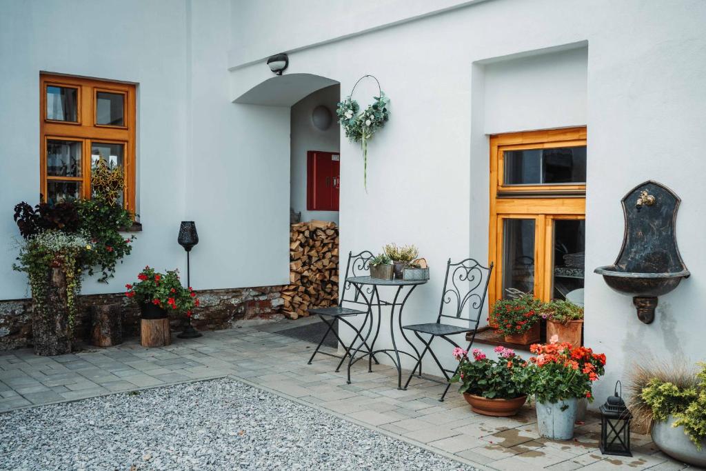 Zahrada ubytování ČÁKYHO KÚRIA - apartmán pre 5 osôb s krbom a saunami