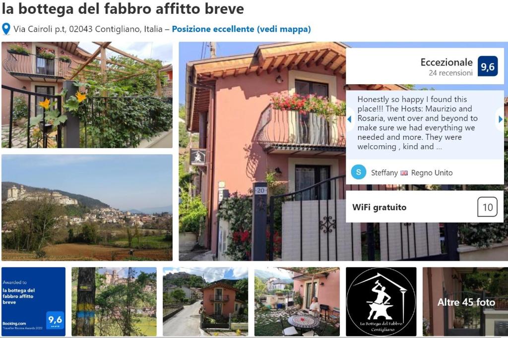 un collage de photos d'une maison dans l'établissement la bottega del fabbro affitto breve, à Contigliano