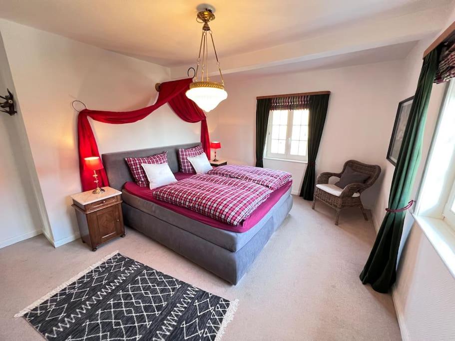 Postel nebo postele na pokoji v ubytování Villa Herzog - Ferienhaus für 6 Personen in Braunlage, Harz