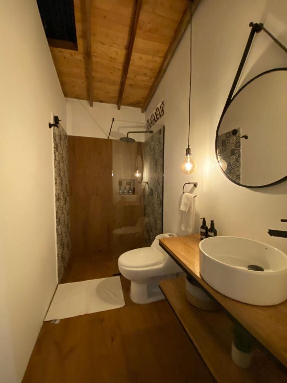 Koupelna v ubytování Casa Medallo