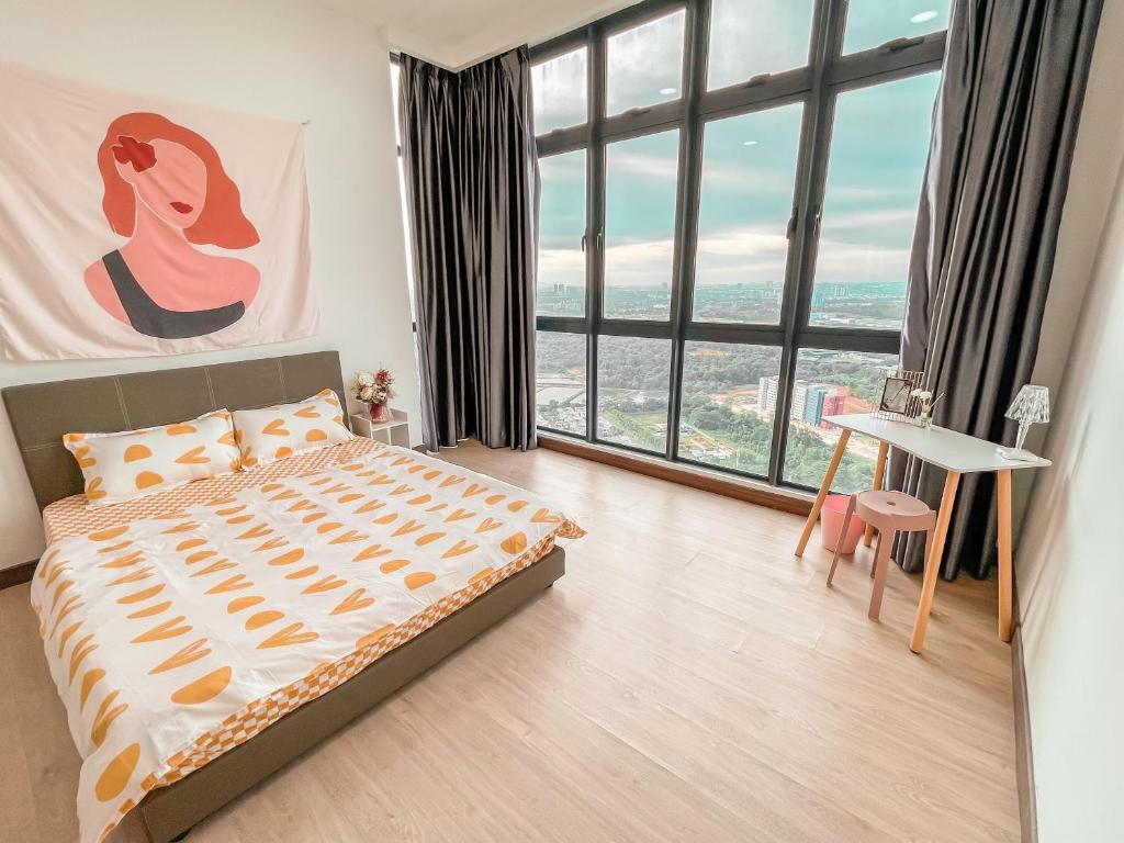 Postel nebo postele na pokoji v ubytování [Starry Homes @ Green Haven] 2Beds 2Bath+Pool View