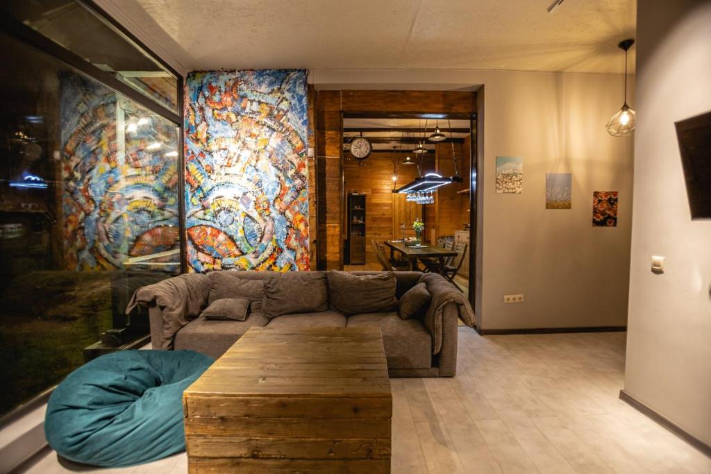 Posezení v ubytování CHALET PANORAMA NIKORTSMINDA