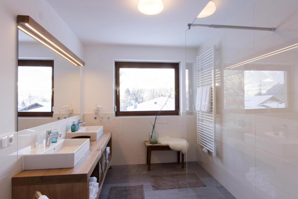 Koupelna v ubytování Ferienhaus Alpavera