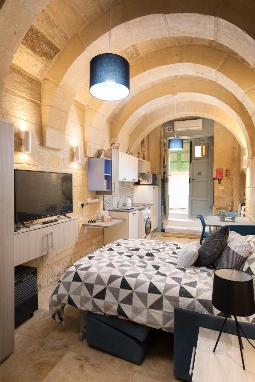 Kuchyň nebo kuchyňský kout v ubytování MCC Suites Valletta