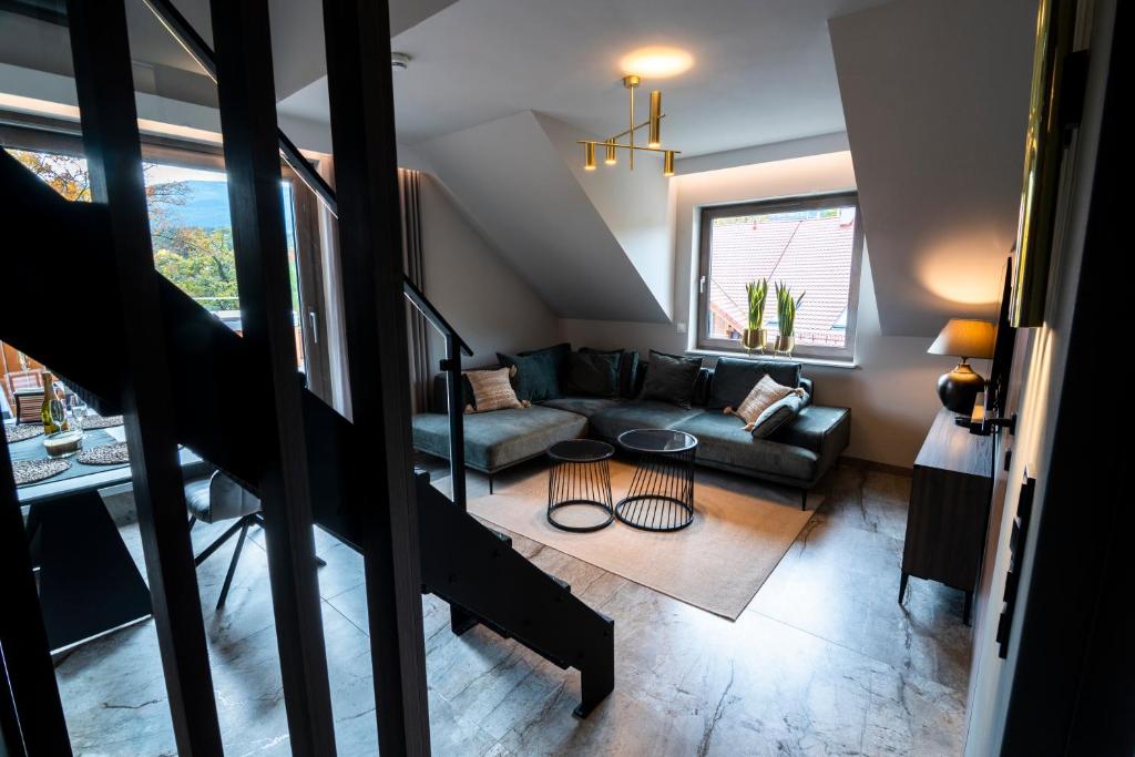 Posedenie v ubytovaní SZKLARSKA VIEW Luxury Apartment Jacuzzi
