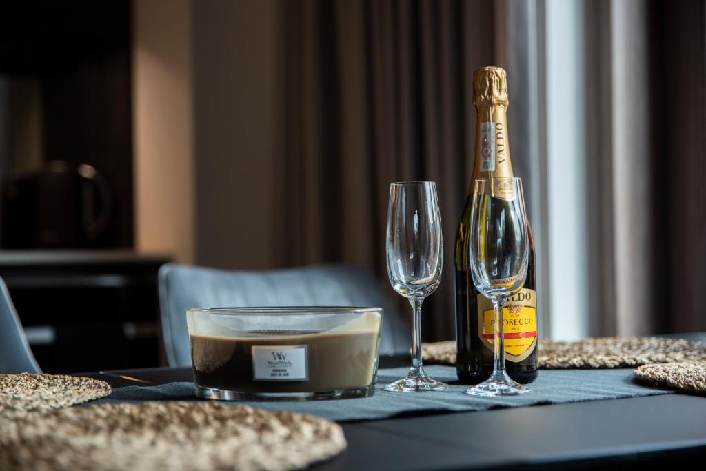 Nápoje v ubytovaní SZKLARSKA VIEW Luxury Apartment Jacuzzi