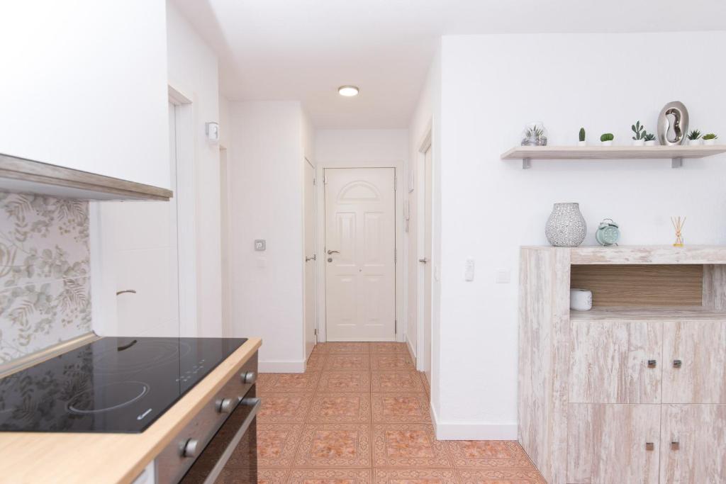 A kitchen or kitchenette at Sea View, Newly Renovated, 2 Bedrooms Apartment in Costa Adeje