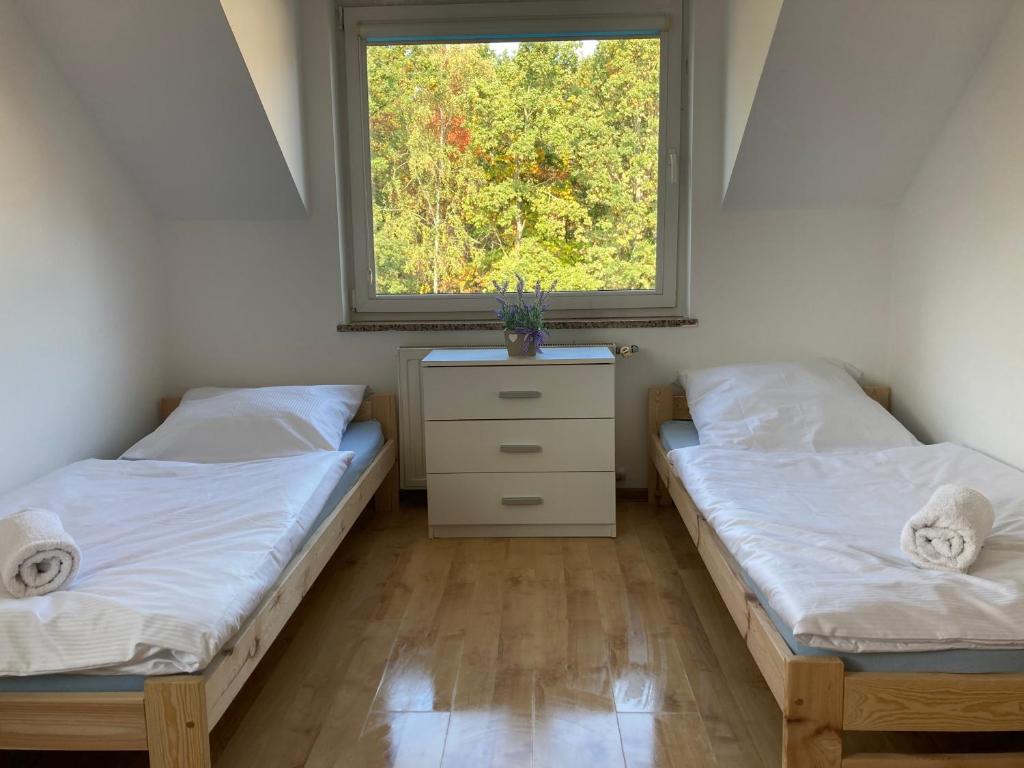 Łóżko lub łóżka w pokoju w obiekcie Hostel Dalia