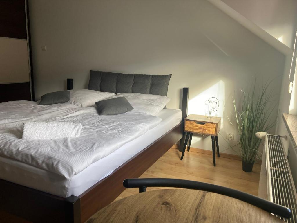 Łóżko lub łóżka w pokoju w obiekcie Hostel Dalia