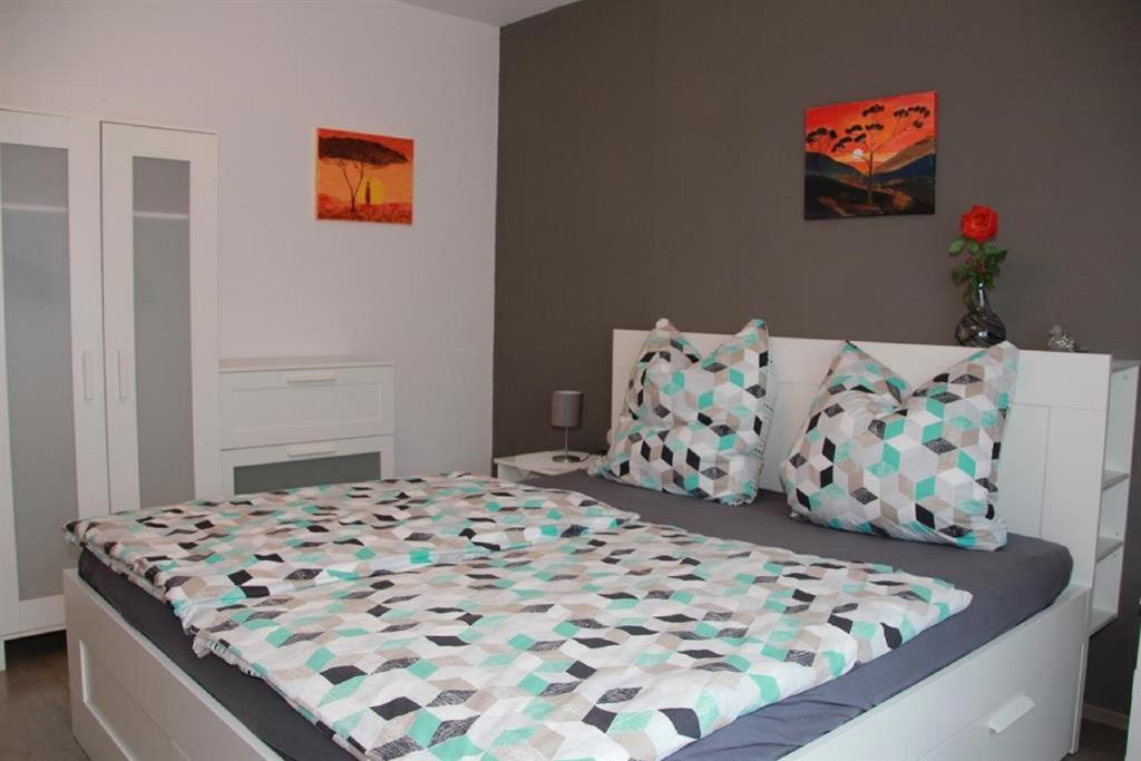 Postel nebo postele na pokoji v ubytování Ferienwohnung Grete