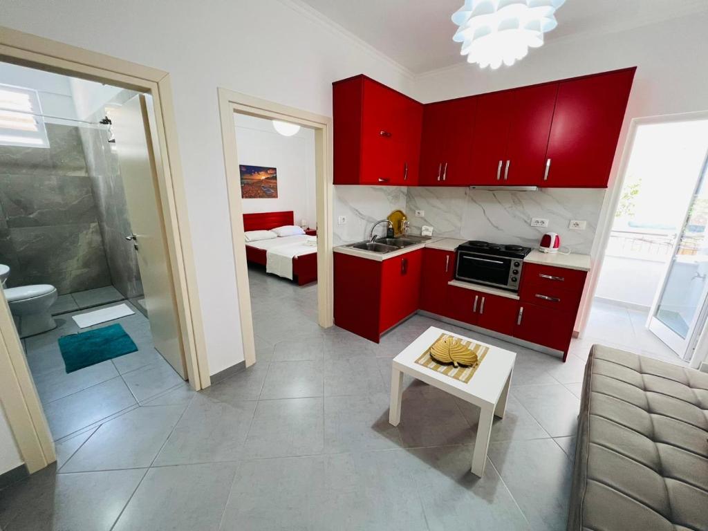 Η κουζίνα ή μικρή κουζίνα στο TERRACE VIEW APARTMENTS