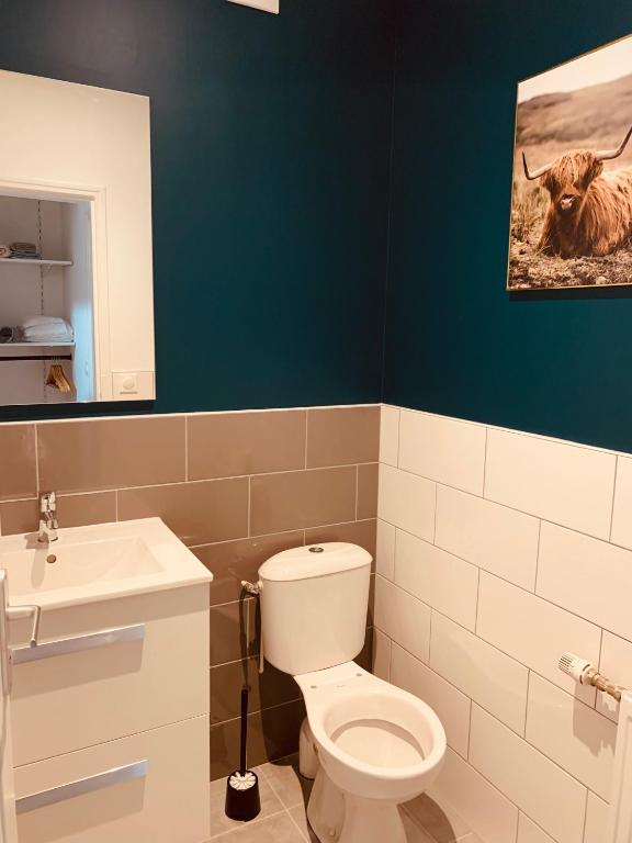 Koupelna v ubytování Gîte « Au petit Bonheur »