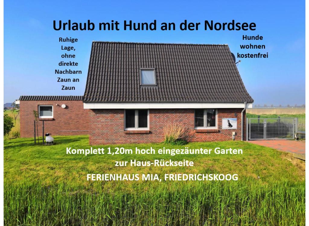 フリードリッヒシュコオクにあるFerienhaus Mia, Urlaub mit Hund, eingezäunter Garten, Friedrichskoog-Spitzeの住宅名図