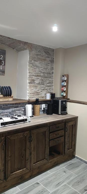 Kuchyň nebo kuchyňský kout v ubytování Apartmán Houmr