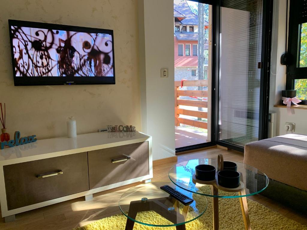 TV a/nebo společenská místnost v ubytování Apartman LUX STELLA
