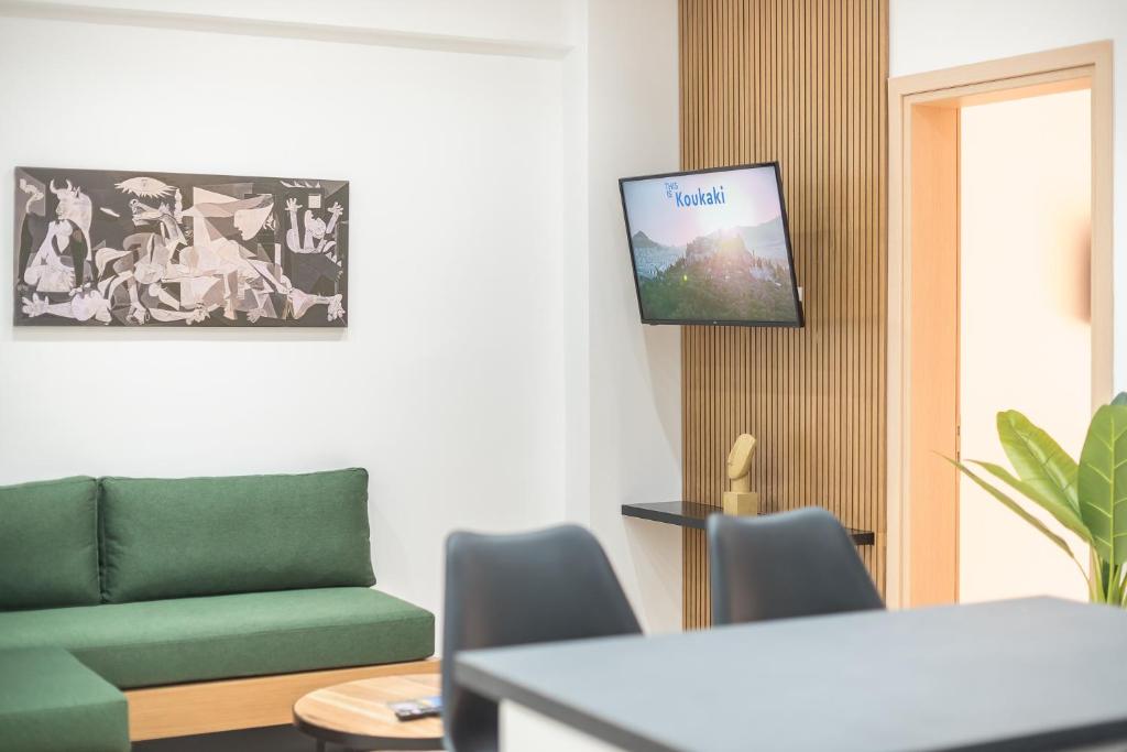 A television and/or entertainment centre at ATHENIAN HOME Near Acropolis