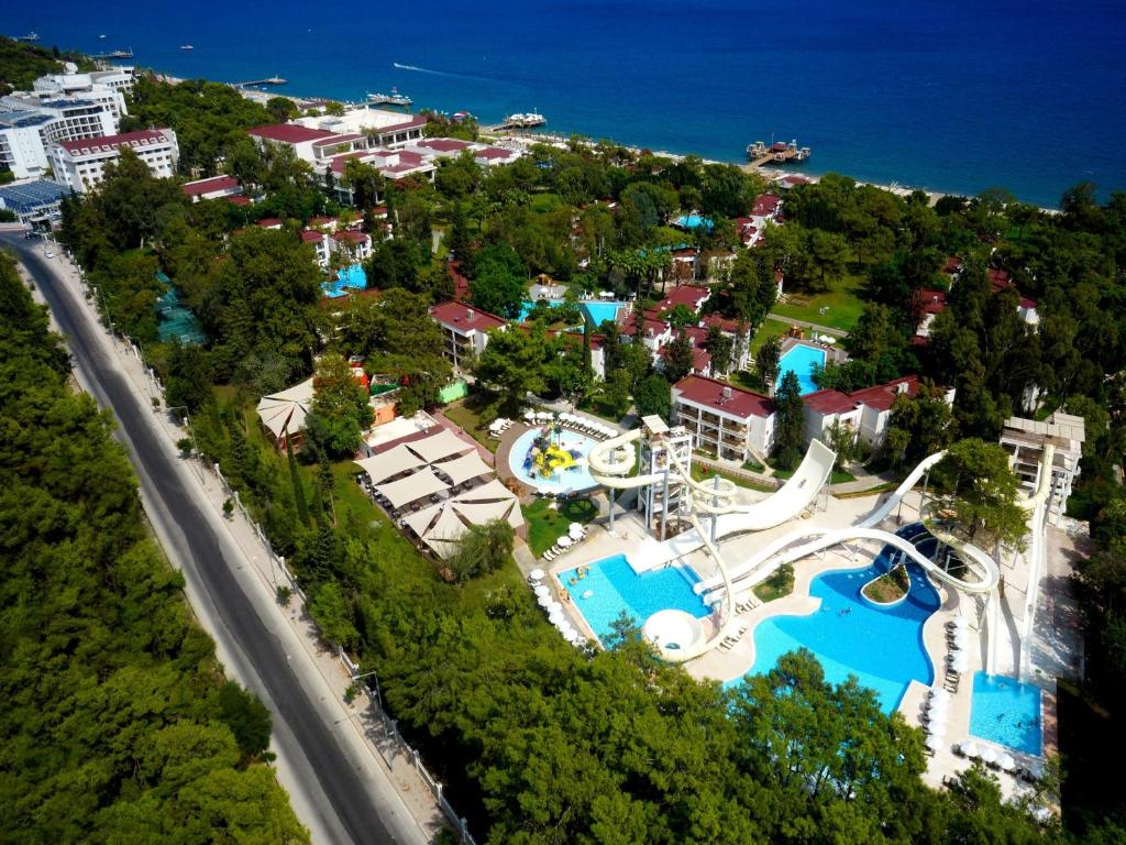 an aerial view of a resort with a swimming pool at Sherwood Exclusive Kemer - Kids Concept in Kemer