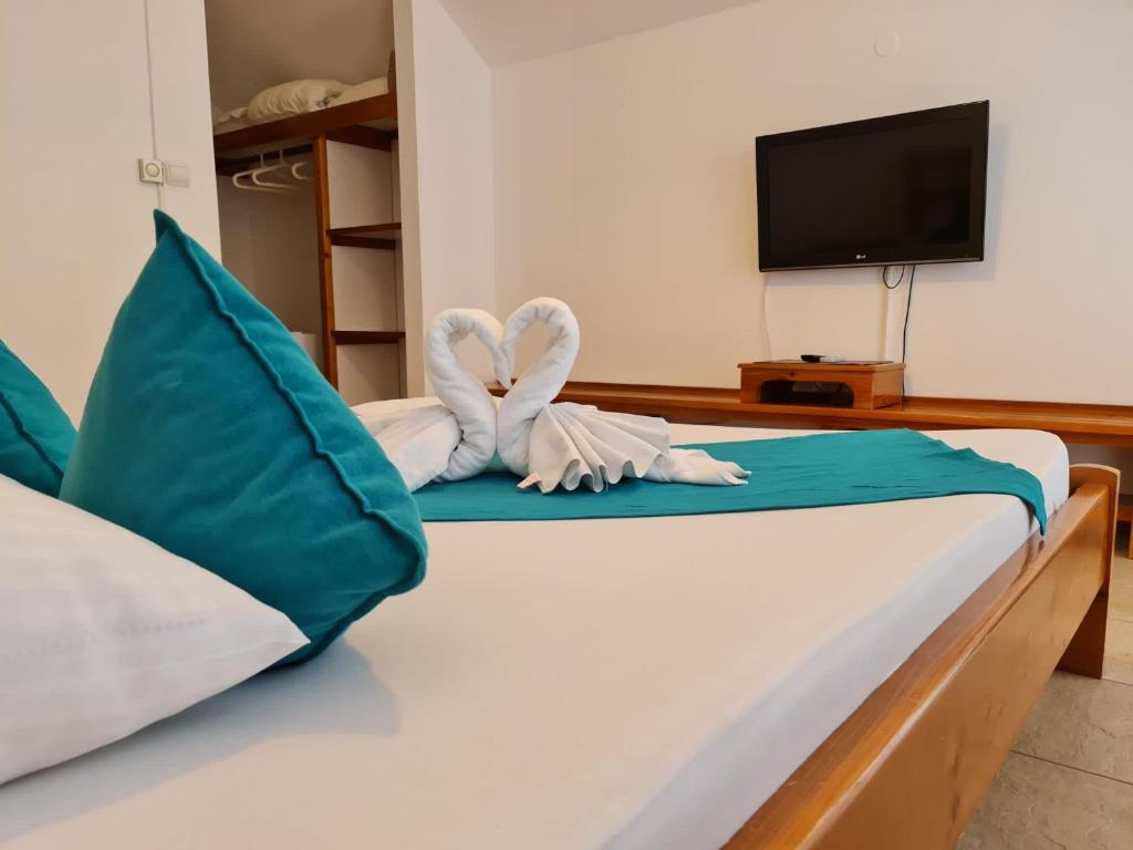 TV a/nebo společenská místnost v ubytování Casa Pescarilor