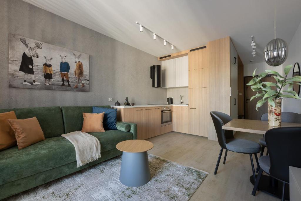 Kuchyňa alebo kuchynka v ubytovaní Glow Apartments, Gdańsk Śląska 12