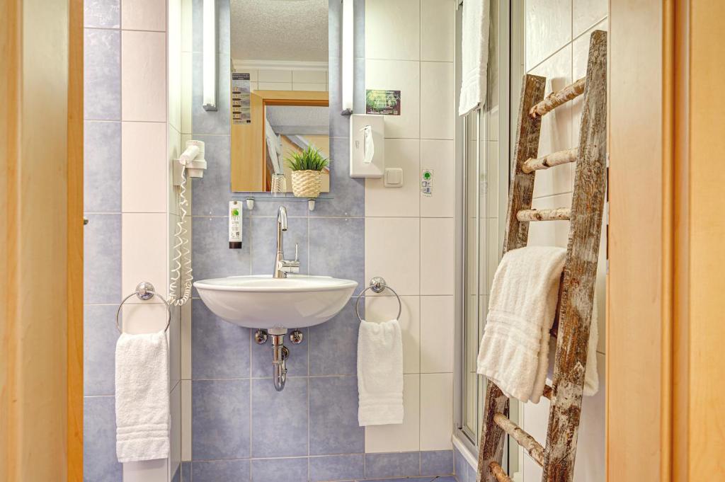 Vannituba majutusasutuses Hotel Mühlhäuser Hof