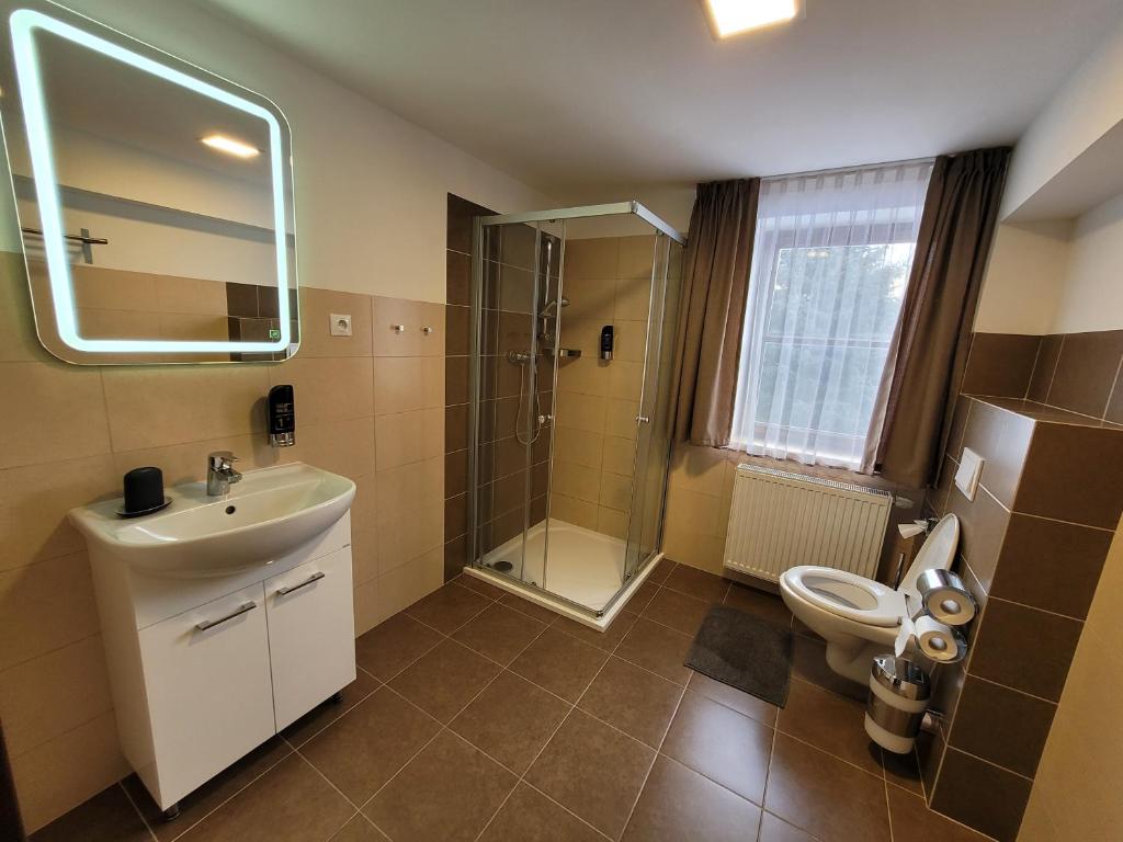 Koupelna v ubytování Hotel STARÝ MLÝN