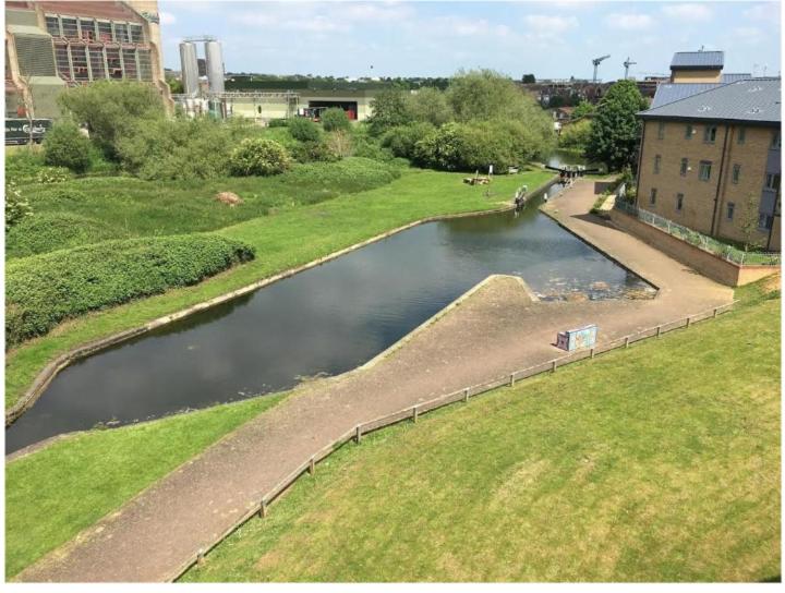 a view of a river in a city at Double Room in a Top Floor Shared Apartment in Northampton