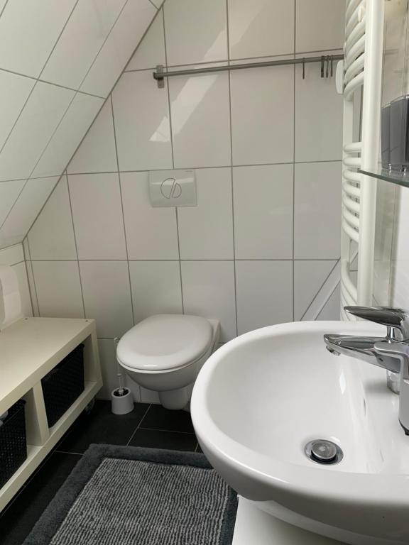 Koupelna v ubytování Ferienwohnung Lüttje Hörn