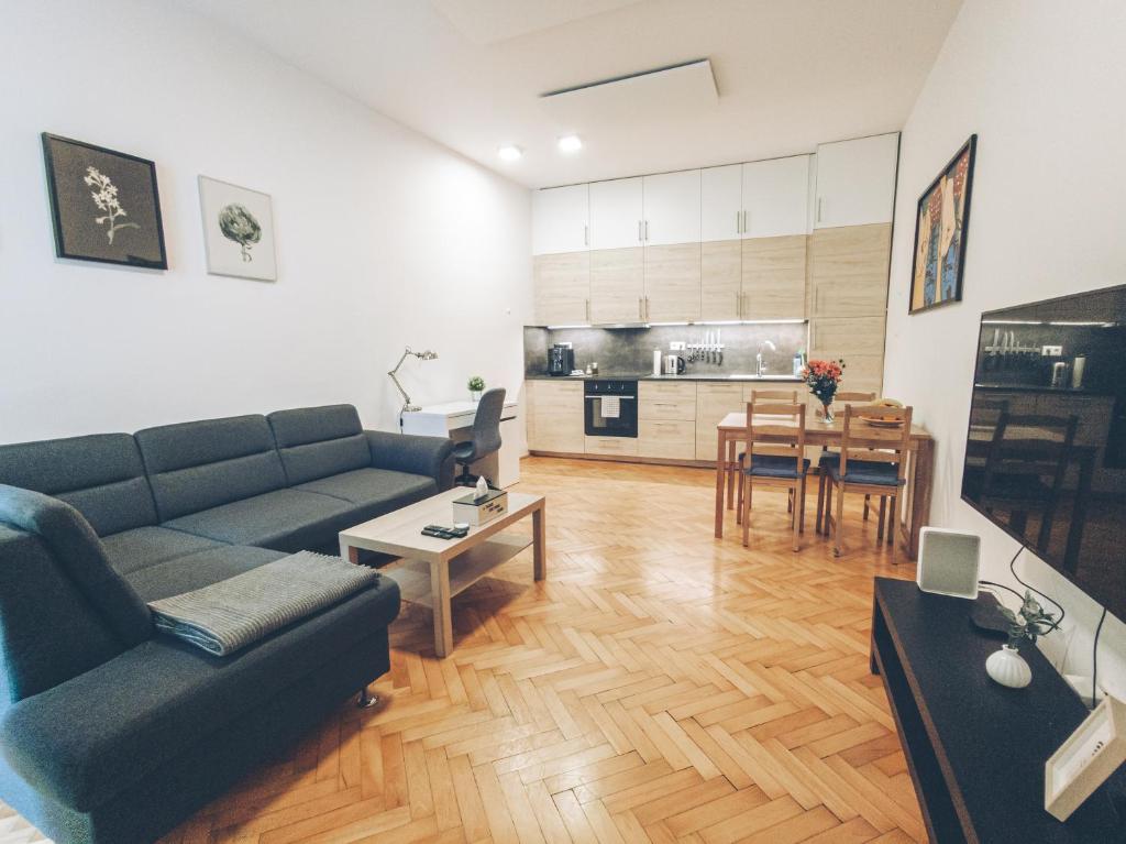 Kuchyň nebo kuchyňský kout v ubytování Oltec Apartment Brno