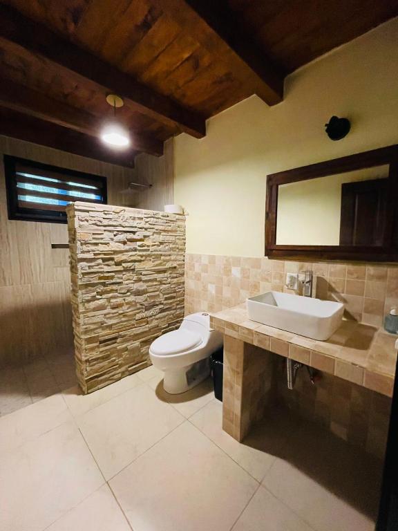 Koupelna v ubytování Cabaña La Esperanza