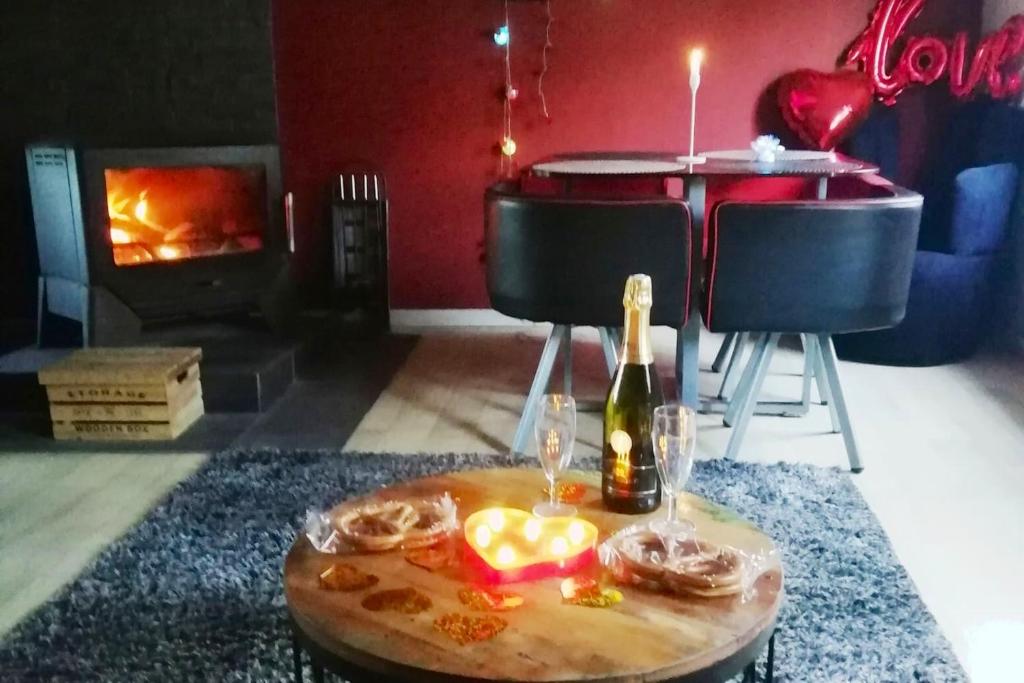 Nápoje v ubytování Maison de charme à Wangen avec piscine privée et jardin