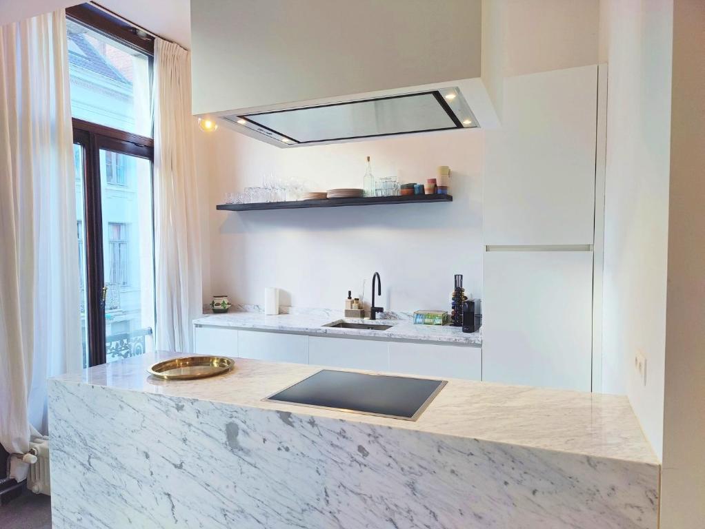 Cucina o angolo cottura di Traditional chic, High Ceilings' apt Aircos and Garage