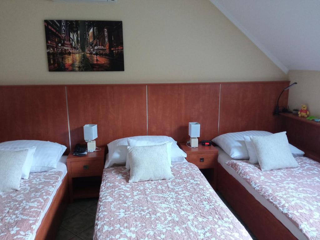 Postel nebo postele na pokoji v ubytování Club Haus 502 Kalocsa