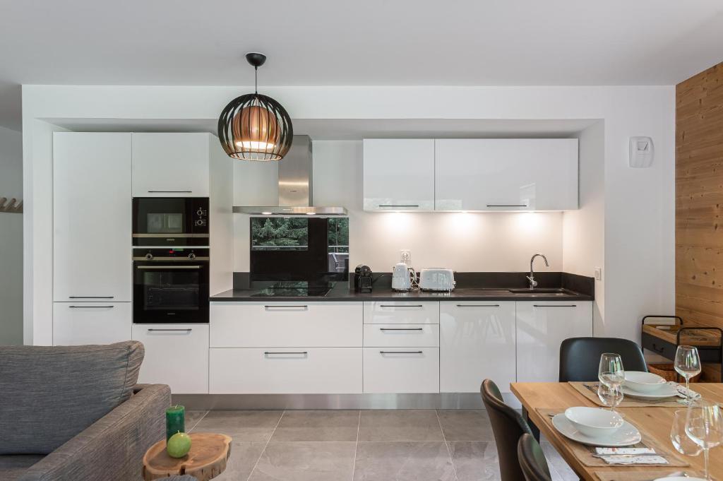 Kuchyňa alebo kuchynka v ubytovaní Quintessence- Apt B101- BO Immobilier - Châtel - Multipass 2025 offert