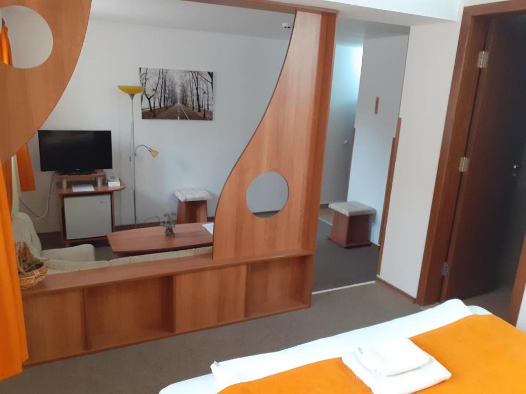 TV a/nebo společenská místnost v ubytování Hotel Les