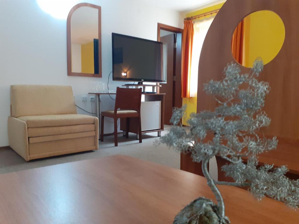TV a/nebo společenská místnost v ubytování Hotel Les