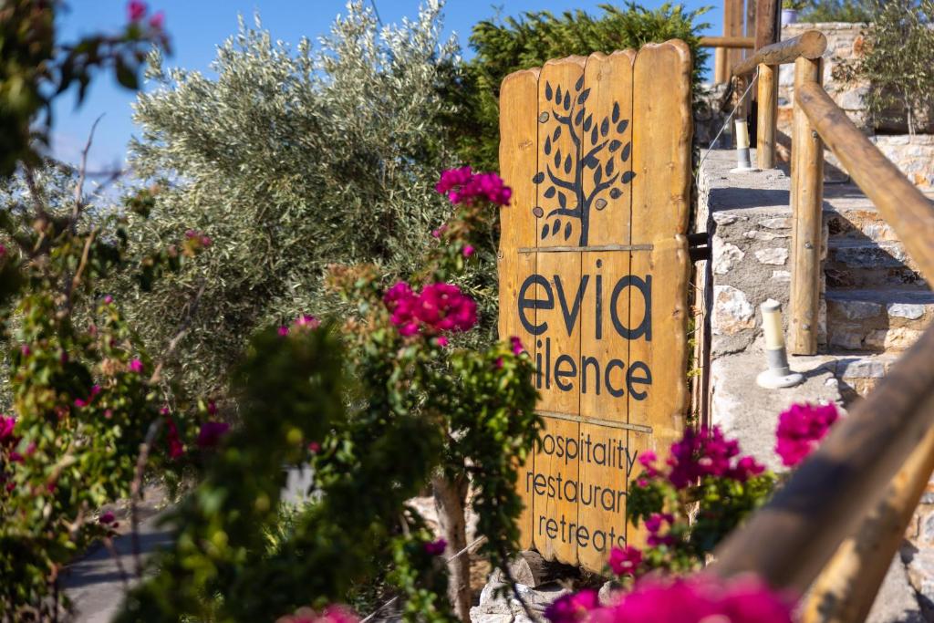 A garden outside Evia Silence