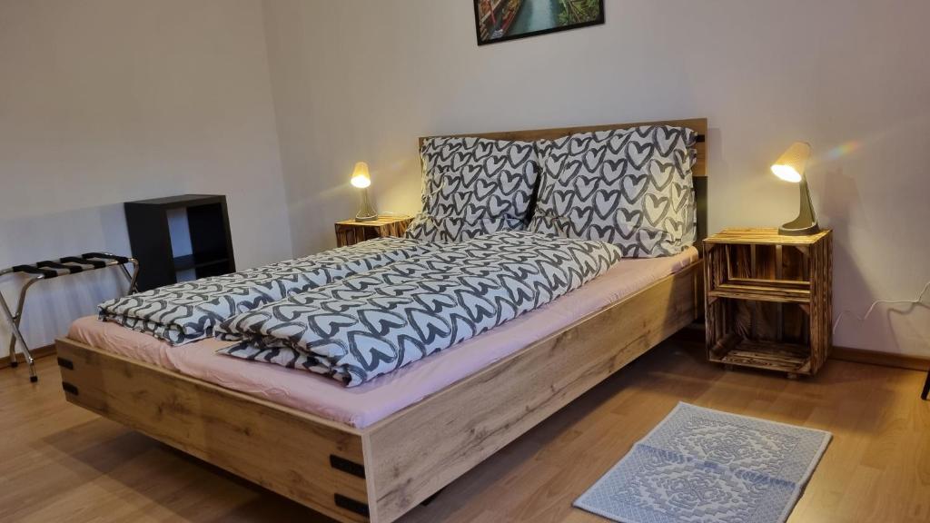 Postel nebo postele na pokoji v ubytování Germanus Ferienwohnung
