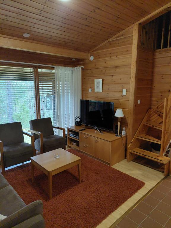 TV a/nebo společenská místnost v ubytování Vierumäki