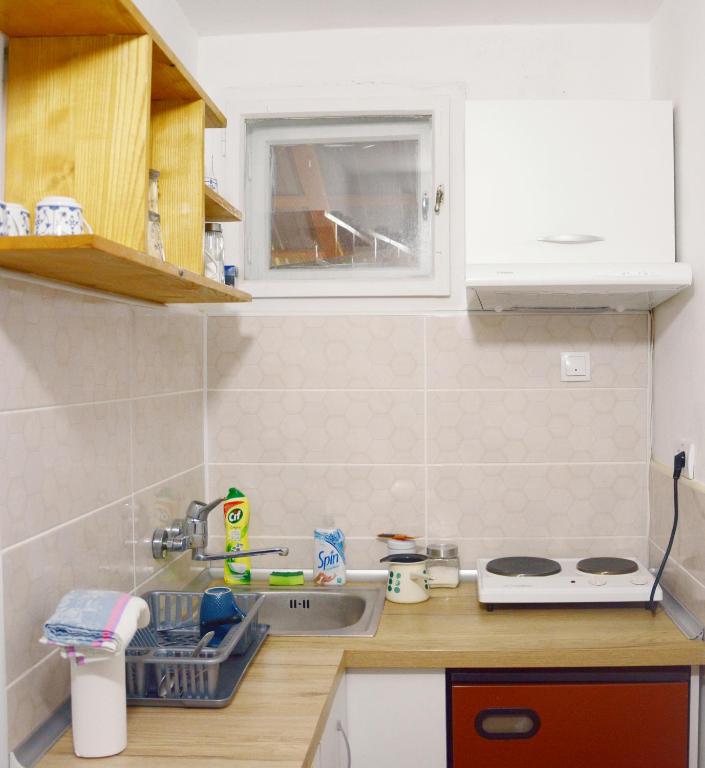 Kuchyň nebo kuchyňský kout v ubytování Apatin apartman