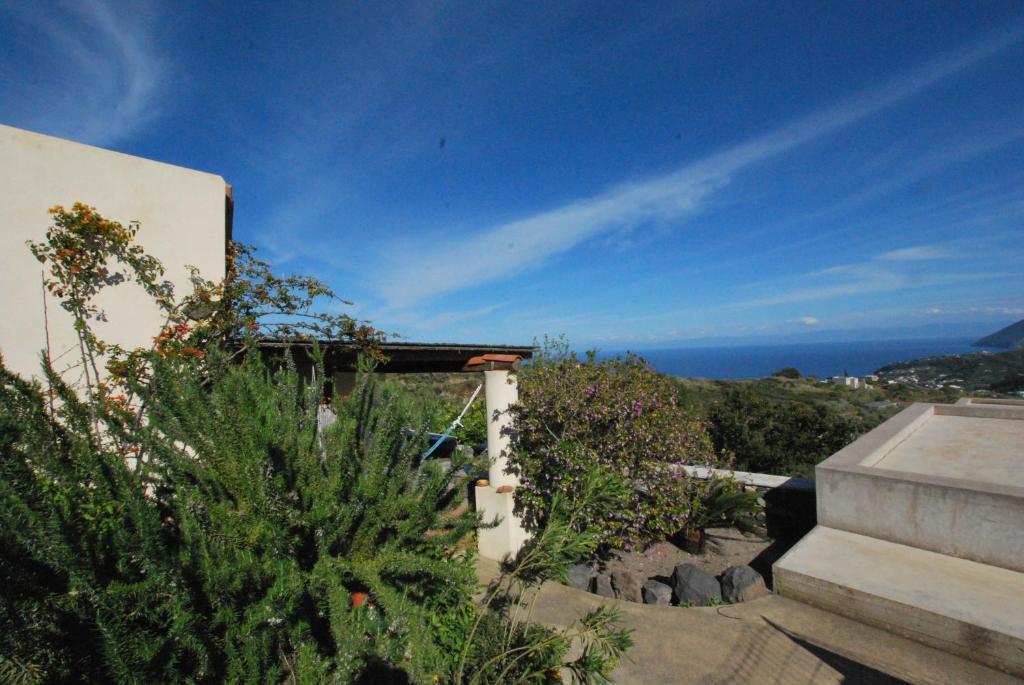 a house with a view of the ocean at Holiday home Villetta Terasia Lipari in Lipari